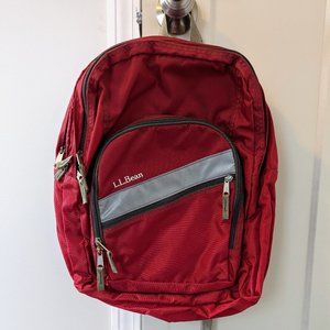 NWOT LL Bean red deluxe book bag backpack